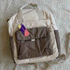 Cream and Brown Diaper Backpack